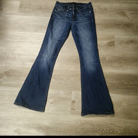 Buckle Black Denim - Buckle Black Fit No. 53 Flare Jeans Womens 28x34 Dark Wash Denim Mid Rise Long